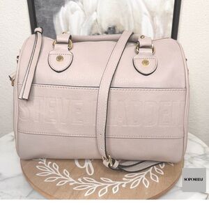 Steve Madden cool tone cream Satchel with Double Handles and logo on the front